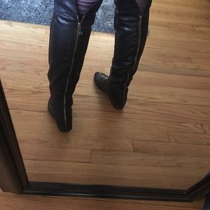 Knee high dark brown boots